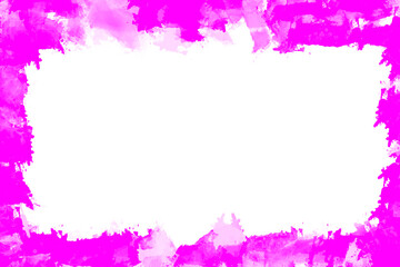A bold splash of vibrant magenta watercolor framing a stark enigmatic transparent background