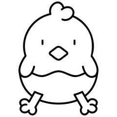 Line Art Chick Icon