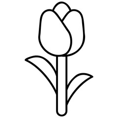 Line Art Tulip Icon