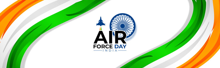 Vector illustration of Indian Air Force Day social media feed template