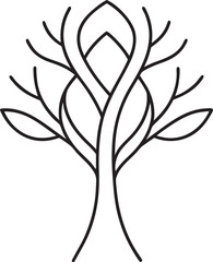 Stylized Tree with Abstract Branches and Leaves Outline Keywords: tree, stylized, abstract