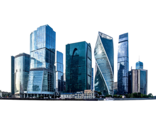 Skyscraper Glass Tower Illustration | City Skyline Isolated PNG