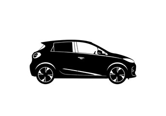 Fototapeta premium Sleek Silhouette A Modern Car Profile in Dynamic Motion, Capturing Automotive Elegance