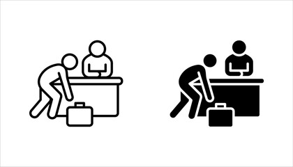 reception icon set, customer service, vector illustration on white background