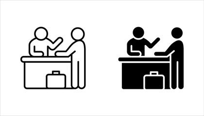 reception icon set, customer service, vector illustration on white background