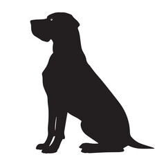 Playful Dog Begging Silhouette – Black Pet Icon for Logo, Clipart, and Design
