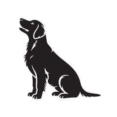 Playful Dog Begging Silhouette – Black Pet Icon for Logo, Clipart, and Design
