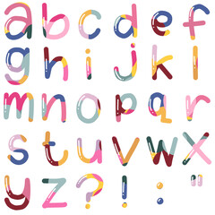Colorful Artistic Alphabet Letters Set – Creative Decorative Font Design