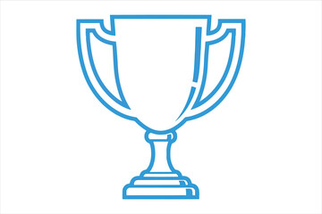 Illustration of a blue trophy cup, symbolizing success, achievement, and victory in sports, competitions, or awards ceremonies, presented as a vector graphic