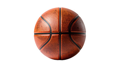 Close-up of a classic brown basketball