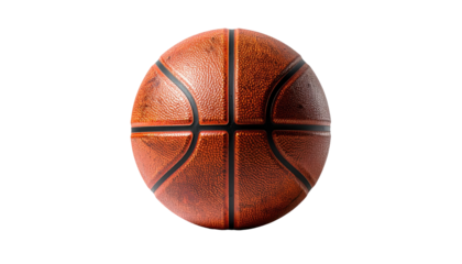 Close-up of a classic brown basketball