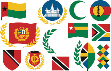 September National and Cultural Observances Vector Wallpaper with Flags, Symbols, and Heritage Icons 