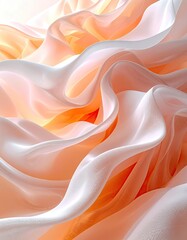Obraz premium Soft, flowing fabric in peach and apricot hues