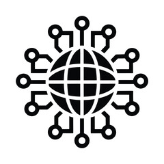 ai powered global network icon