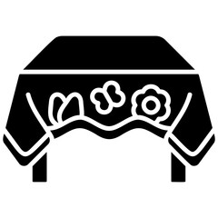 Solid Black Tablecloth Icon