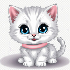 Cute white kitten pink phone wallpaper