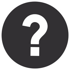 Question Mark Symbol: White Question Mark Inside a Grey Circle - Symbol of Uncertainty and Queries