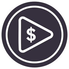 Obraz premium Play button with dollar sign icon representing video monetization and earnings