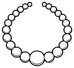 Fototapeta premium Classic Pearl Necklace Decoration Minimalist Line Art Jewelry