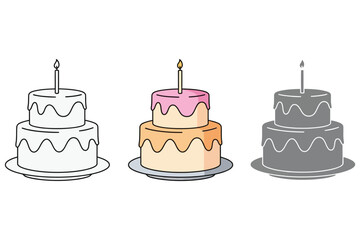 Vector art of cake with candle vector icon sign symbol cake with candle vector icon can be used for web, mobile and print vector illustration