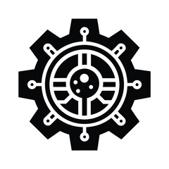 Obraz premium ai powered industrial gear icon