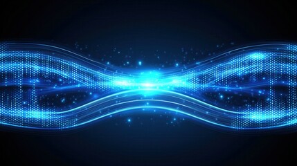 Abstract digital wave of light and data
