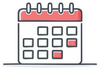 Hand-drawn calendar icon with scheduled days marked for appointments or important reminders.