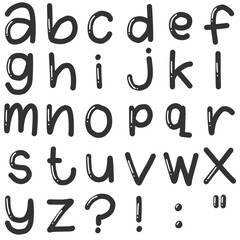 Black Artistic Alphabet Letters Set – Creative Decorative Font Design