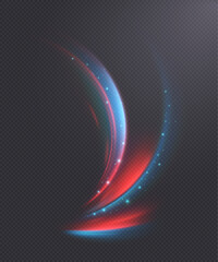 Red and blue beams of light create a dynamic, swirling stream of light . A magical, energetic effect for fantasy games, witchcraft, martial arts, digital overlays, and sci-fi design.