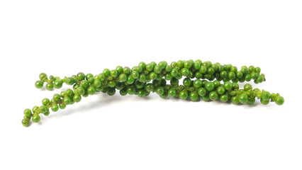 Green peppercorn isolated on white background