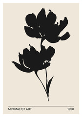 Minimalist poster with abstract art leaf composition in trendy contemporary collage style © C Design Studio