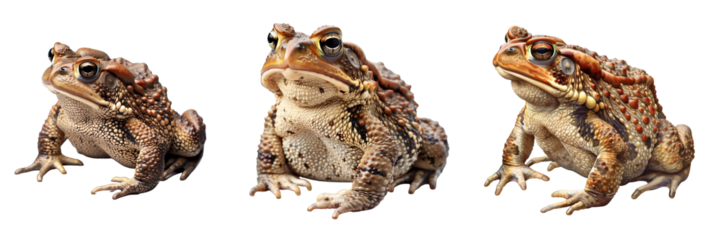 Set of Frog Isolated on Transparent Background. PNG.