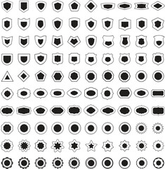 black and white icons set