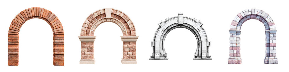 Stone Arch Collection: Architectural Design Elements on White