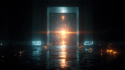 Abstract portal with bright light