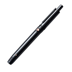 Fototapeta premium Sleek black mechanical pencil with brass accents on transparent background