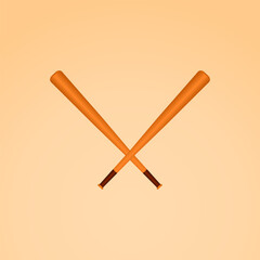 Illustration vector graphic of a cross baseball sticks.
