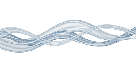 Luminous, soft, ethereal cerulean blue and silvery grey light currents with pearlescent highlights, gently swirling on a transparent background with copy space, evoking tranquility and deep serenity