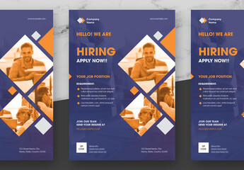 Blue And Orange Hiring Flyer