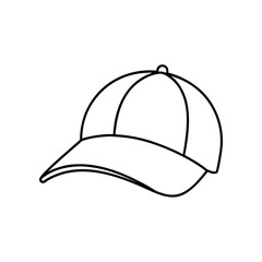 Outline drawing of a baseball cap on transparent background
