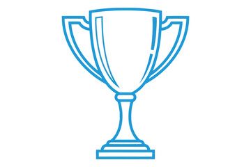 Vector art of a blue trophy icon symbolizes achievement, victory, and success, perfect for awards, sports, and recognitionthemed designs, conveying excellence and triumph