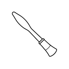 Outline of a spatula utensil on transparent background
