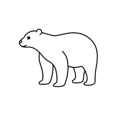 Simple outline drawing of bear on transparent background