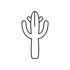 Simple outline of a cactus on transparent background