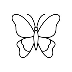 Simple butterfly outline image on transparent background