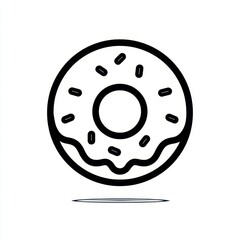 Outline of a simple donut with sprinkles
