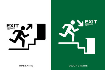Emergency Exit Signs Upstairs and Downstairs