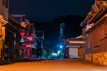 夜の宮崎県日南市飫肥