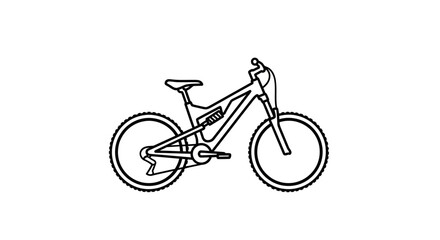 Obraz premium Stylized mountain bike illustration with a modern outline design for outdoor enthusiasts