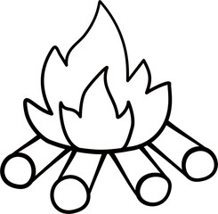 Line Art Camping Campfire